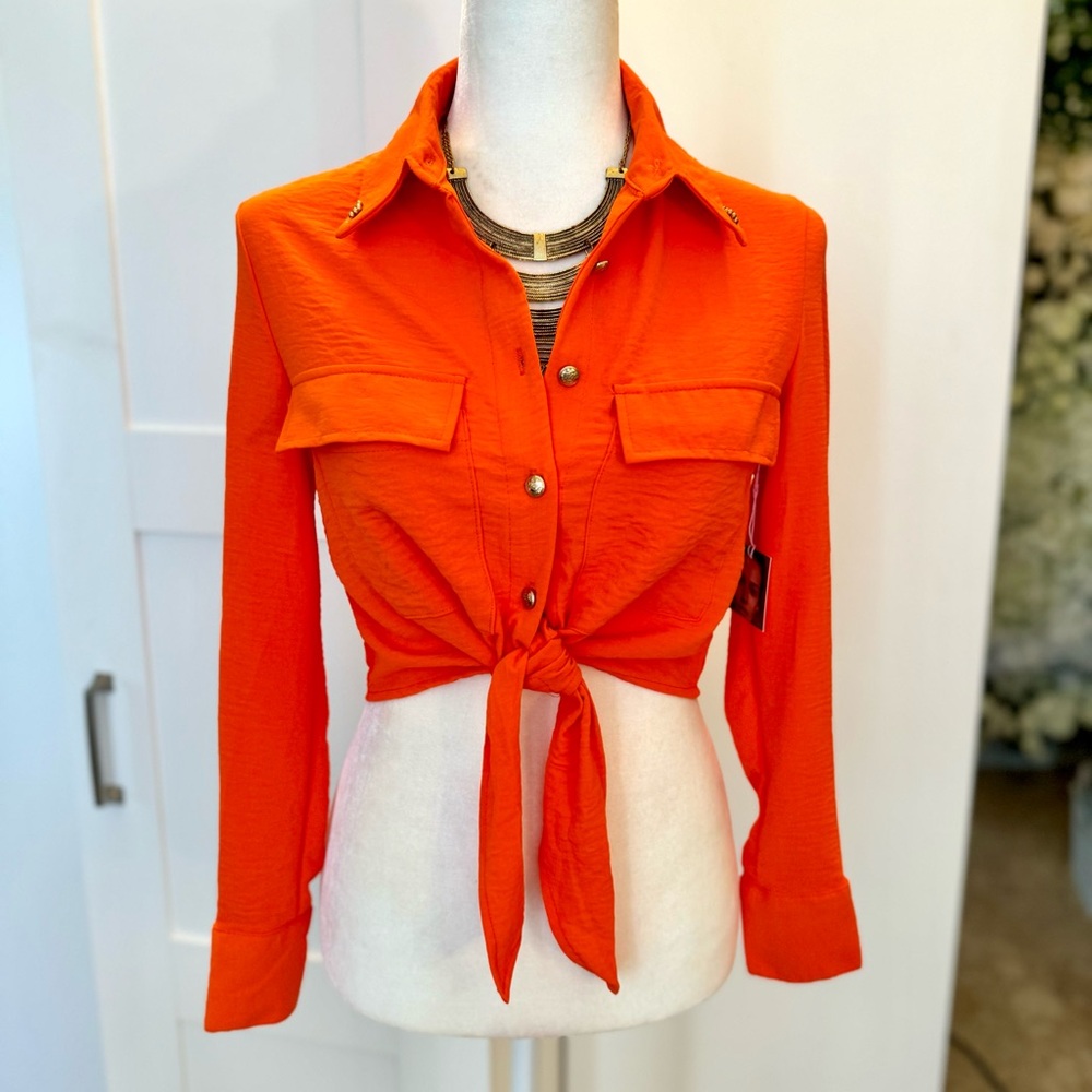 Tangerine & Gold Button Down Shirt